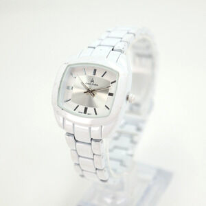 Louis Arden White 30mm Watch Stainless Steel Bracelet Barrel Dial w New Battery